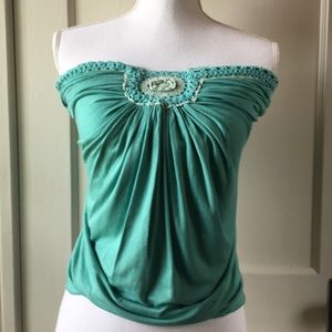 Large “Sky” brand crocheted sleeveless top